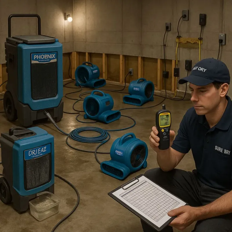 Structural Drying and Dehumidification process in Columbia County, WI